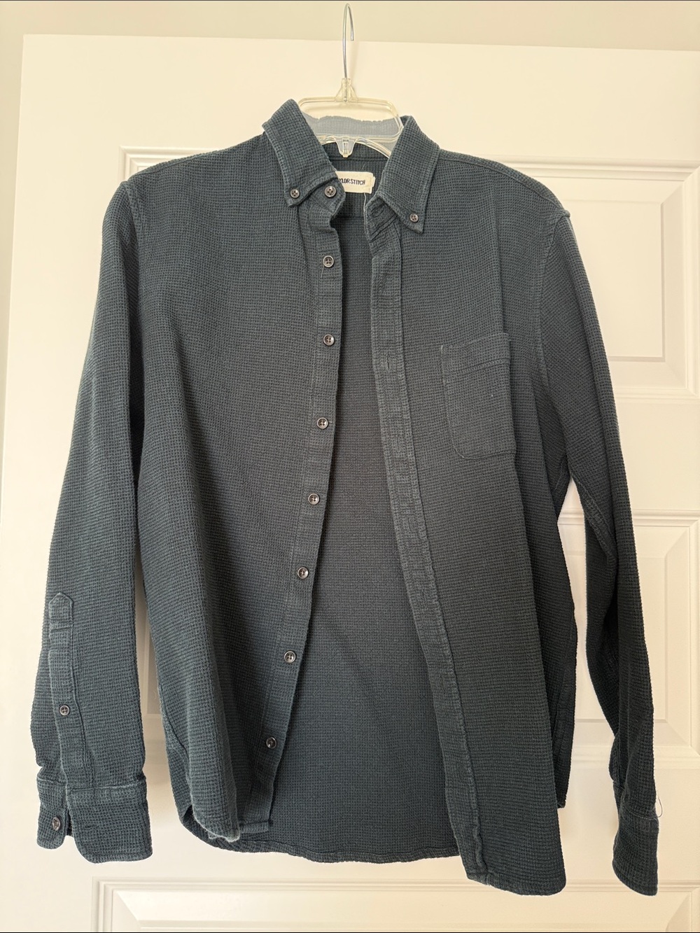 Taylor Stitch Slate Blue Textured Button-Down Shirt